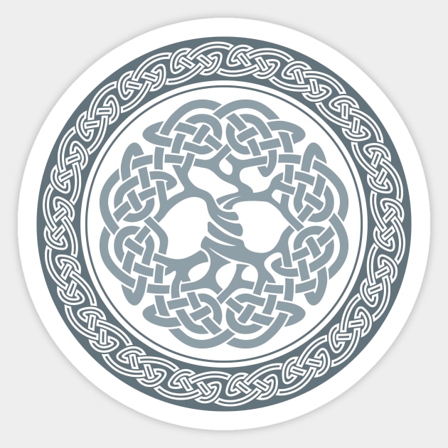 Celtic Tree,  grey Sticker by yulia-rb